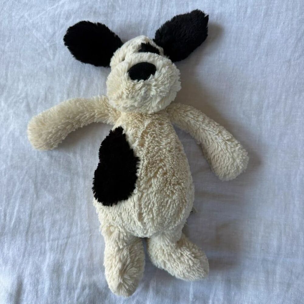 Jellycat Bashful Black & Cream Puppy